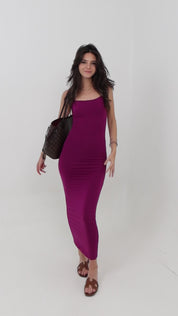 darya slip dress - lava