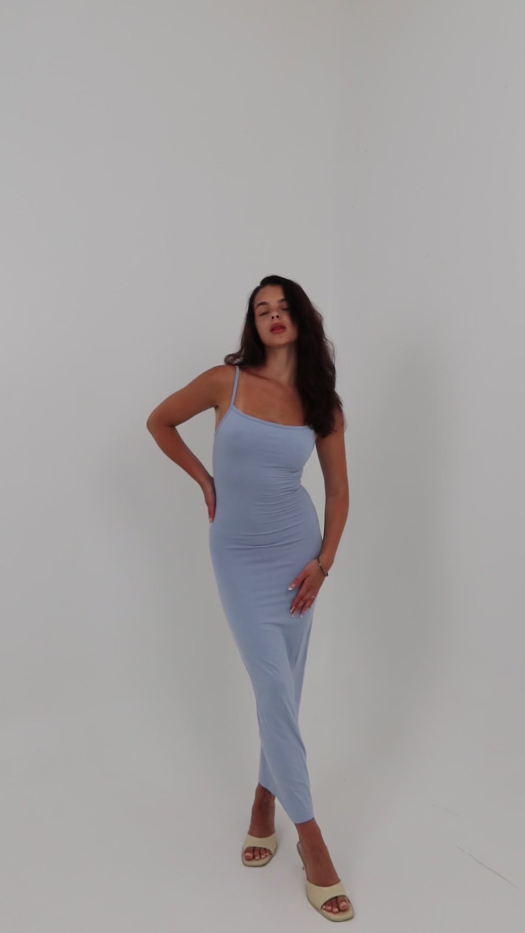 darya slip dress - baby blue