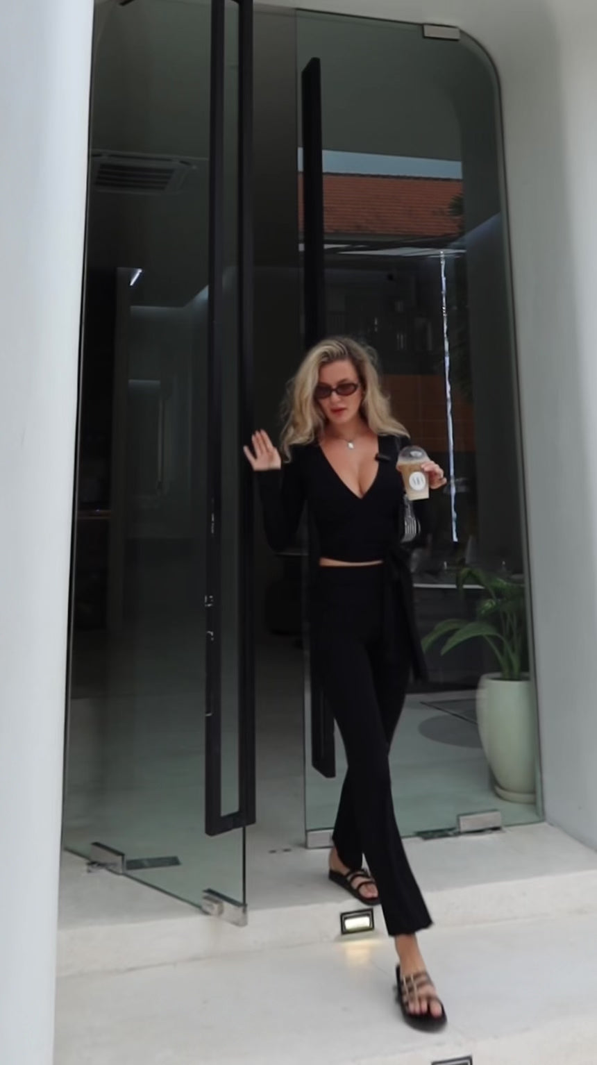 ava soft wrap top - noir