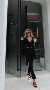 ava soft wrap top - noir