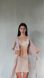 ava wrap top - nude